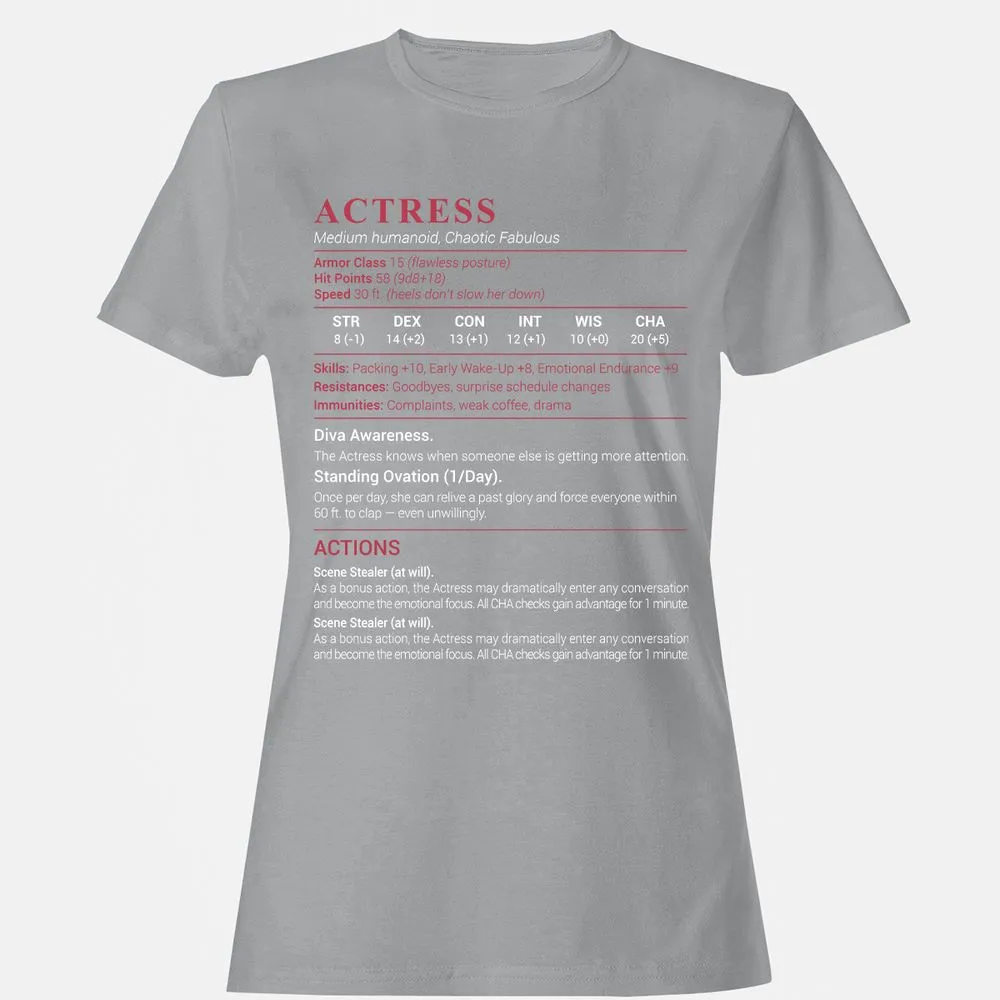 Actress Stats Women's T-Shirt - Sport Grey - 15
