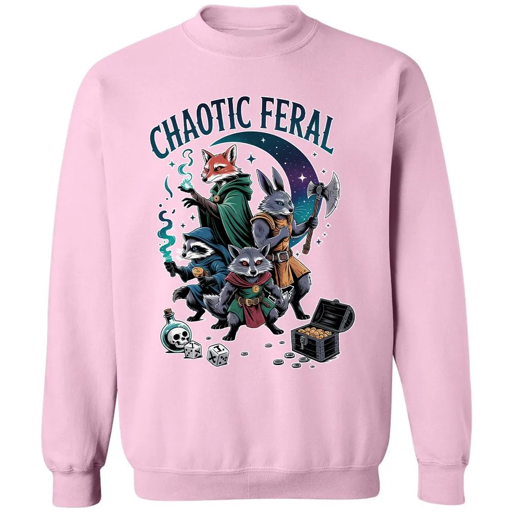 Chaotic Feral Classic Unisex Sweatshirt - Light Pink - 3