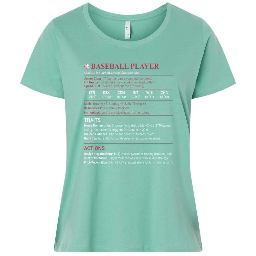 Baseball Player Ladies Curvy Jersey - Saltwater - 7
