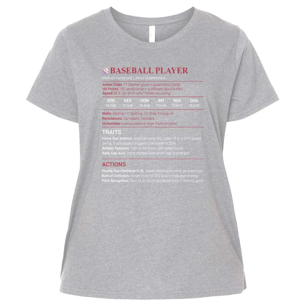 Baseball Player Ladies Curvy Jersey - Heather - 3