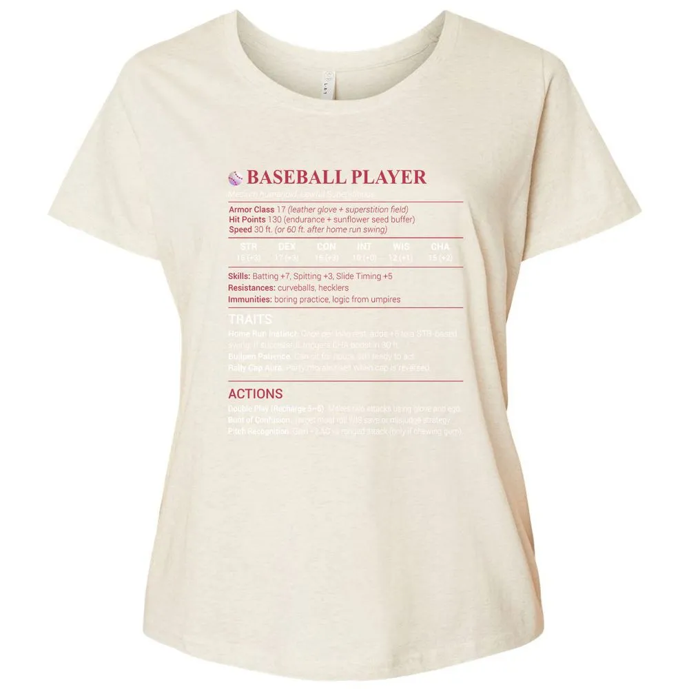 Baseball Player Ladies Curvy Jersey - Natural Heather - 8