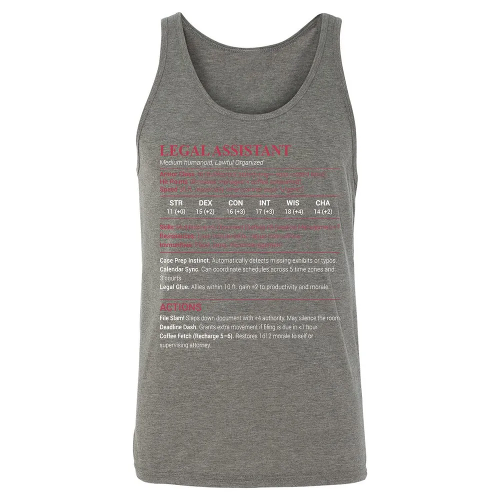 Legal Assistant Unisex Jersey Tank - Grey Triblend - 8