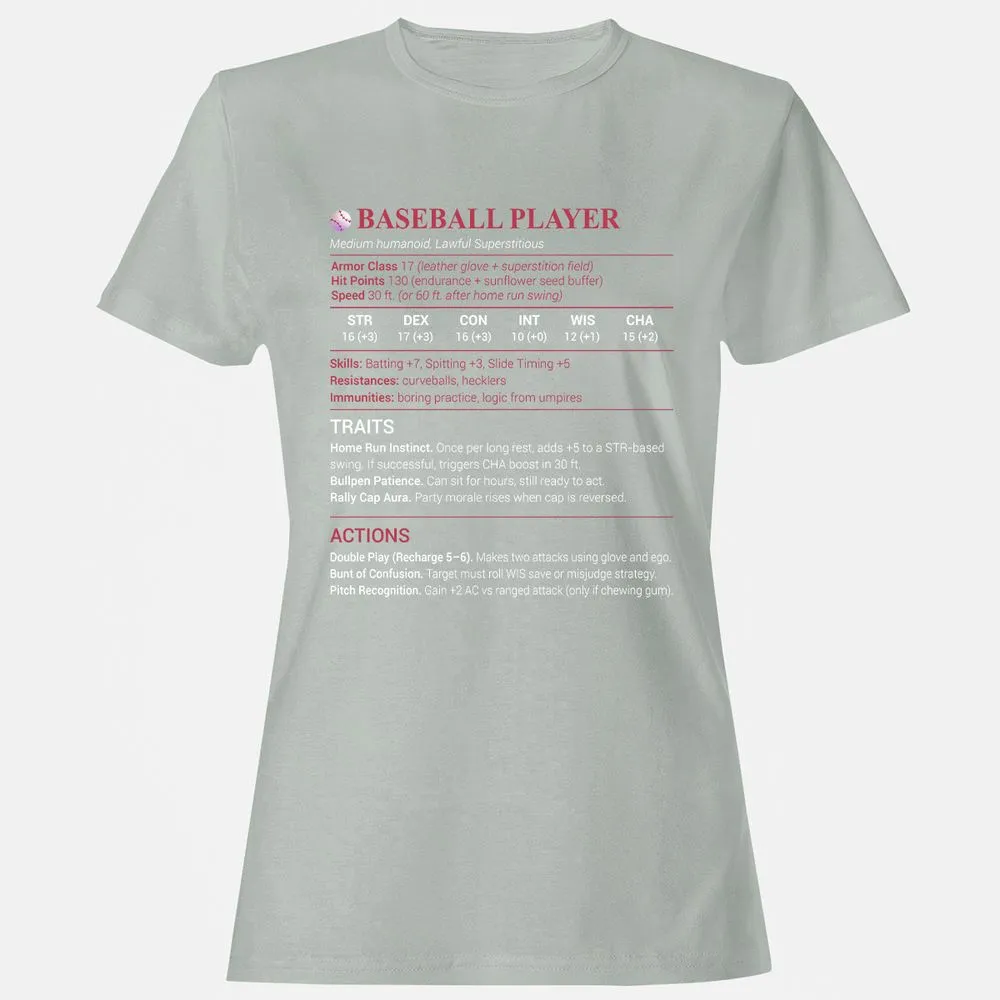 Baseball Player Women's T-Shirt - Ash - 2