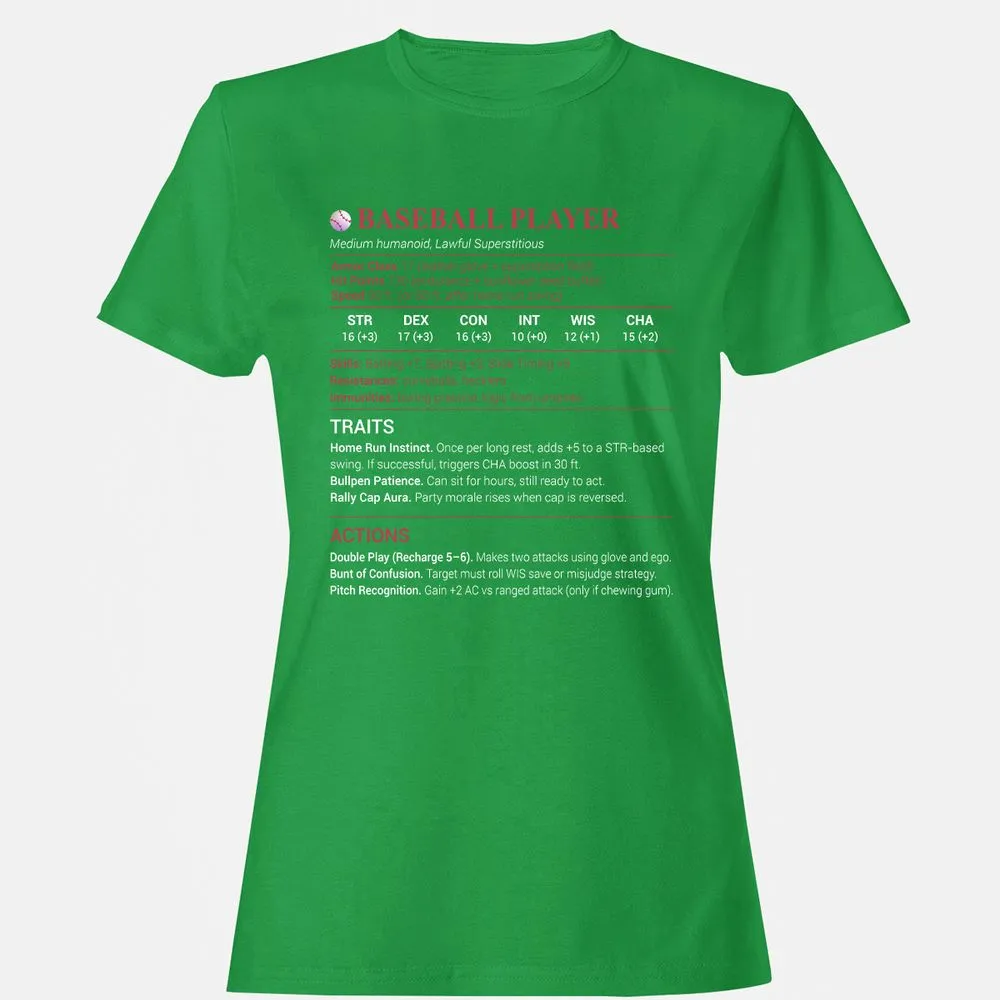 Baseball Player Women's T-Shirt - Irish Green - 7