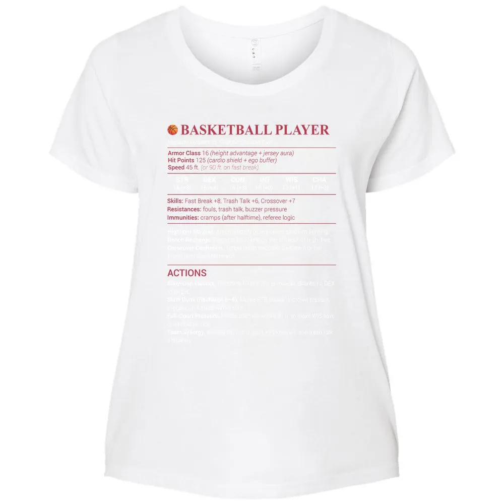 Basketball Player Ladies Curvy Jersey - White - 6