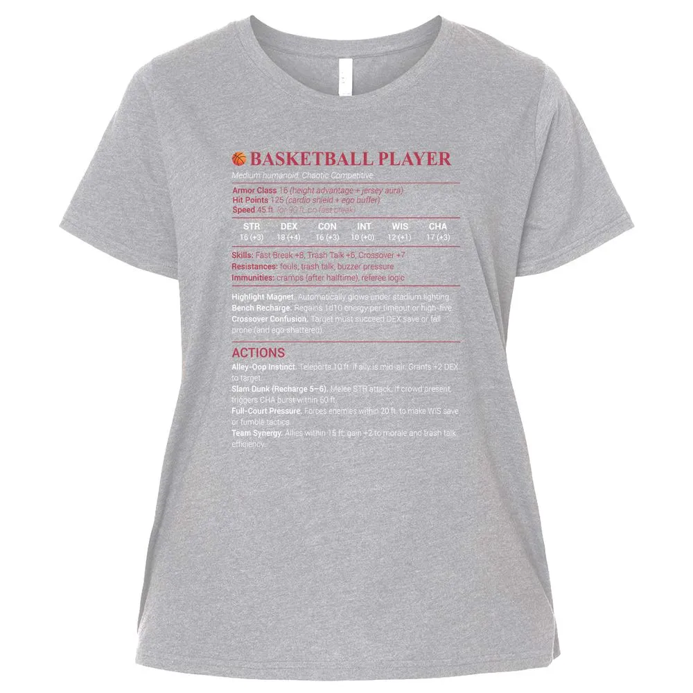 Basketball Player Ladies Curvy Jersey - Heather - 3
