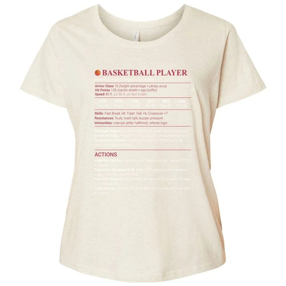 Basketball Player Ladies Curvy Jersey - Natural Heather - 8