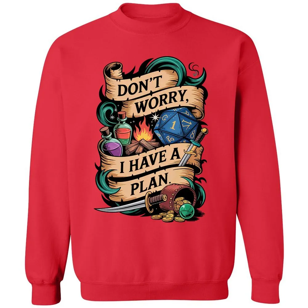 Don't Worry I Have A Plan Classic Unisex Sweatshirt - Red - 5