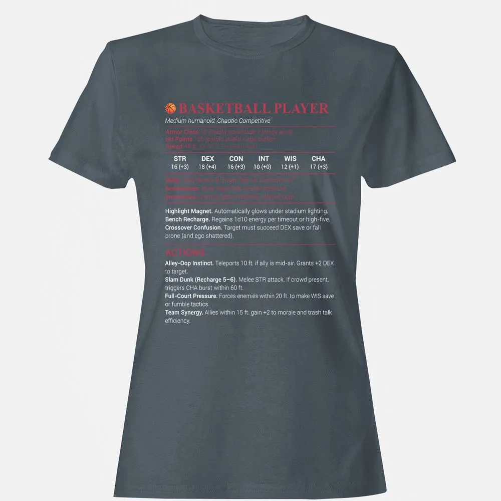 Basketball Player Women's T-Shirt - Charcoal - 3