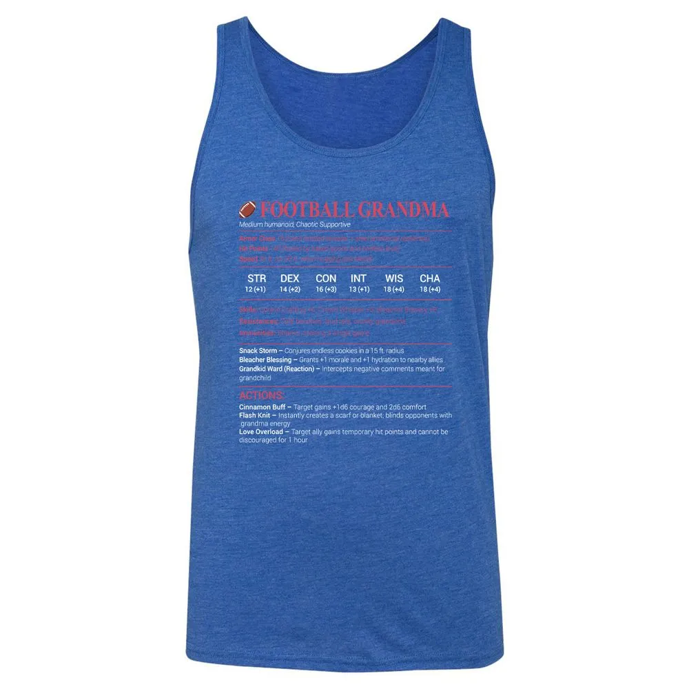 Football Grandma Unisex Jersey Tank - True Royal Triblend - 12