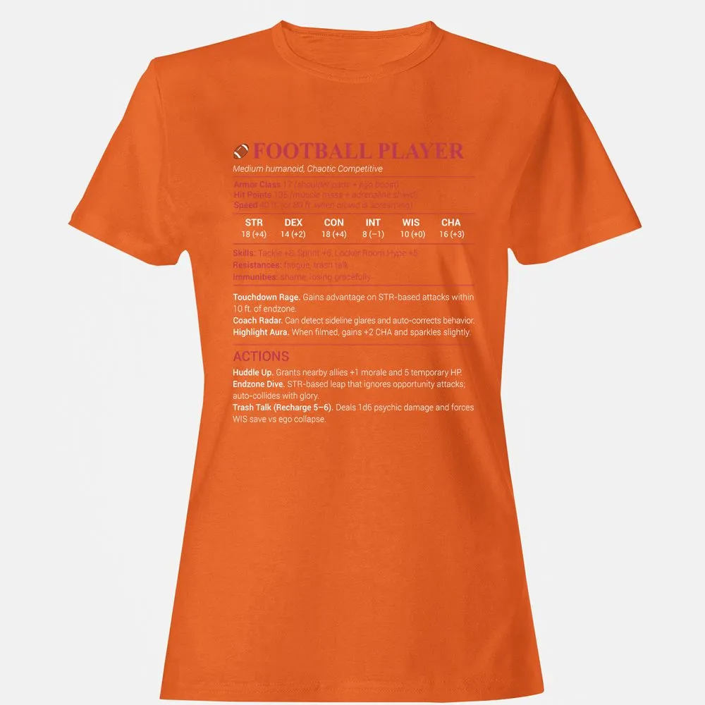 Football Player Women's T-Shirt - Orange - 11