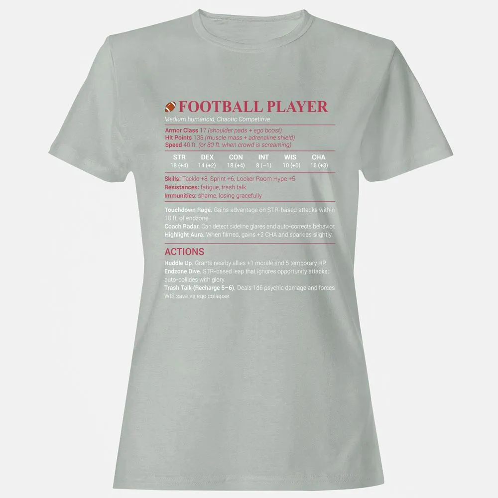 Football Player Women's T-Shirt - Ash - 2