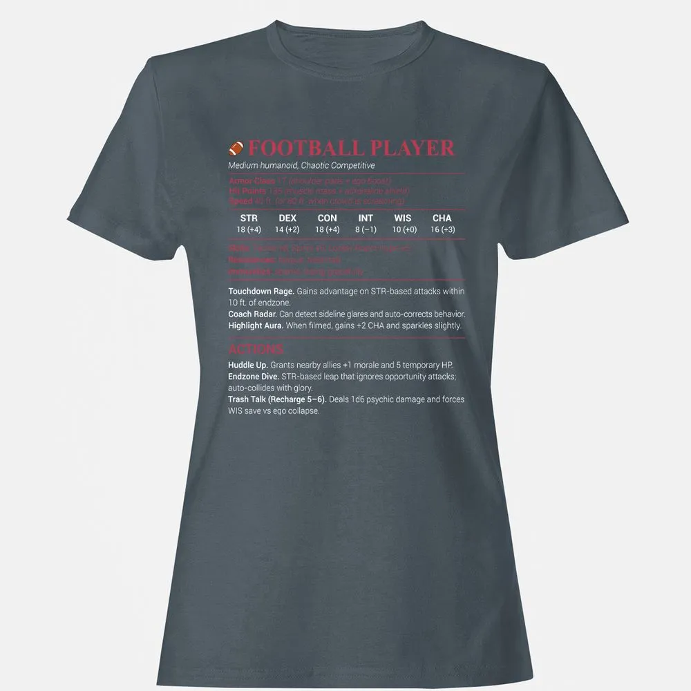 Football Player Women's T-Shirt - Charcoal - 3