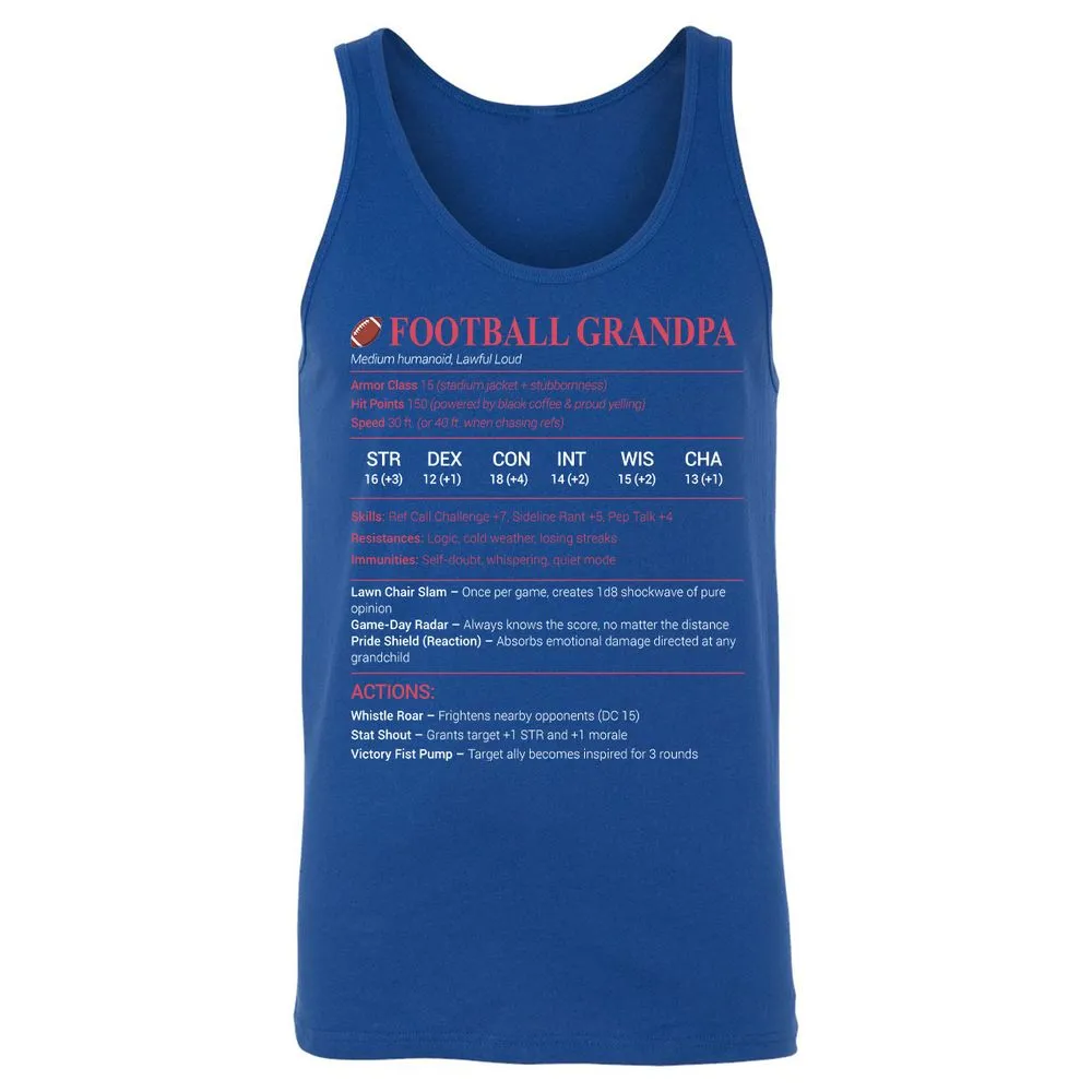 Football Grandpa Unisex Jersey Tank - True Royal - 13