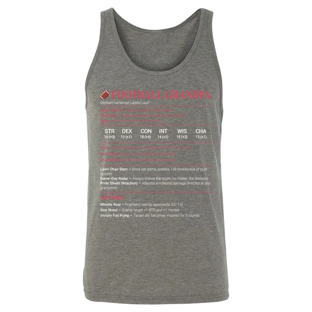 Football Grandpa Unisex Jersey Tank - Grey Triblend - 8