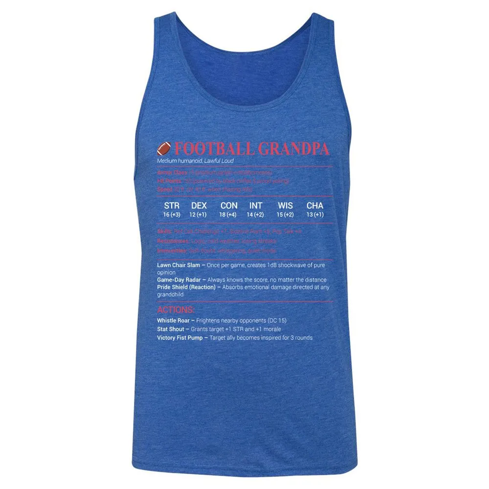 Football Grandpa Unisex Jersey Tank - True Royal Triblend - 12