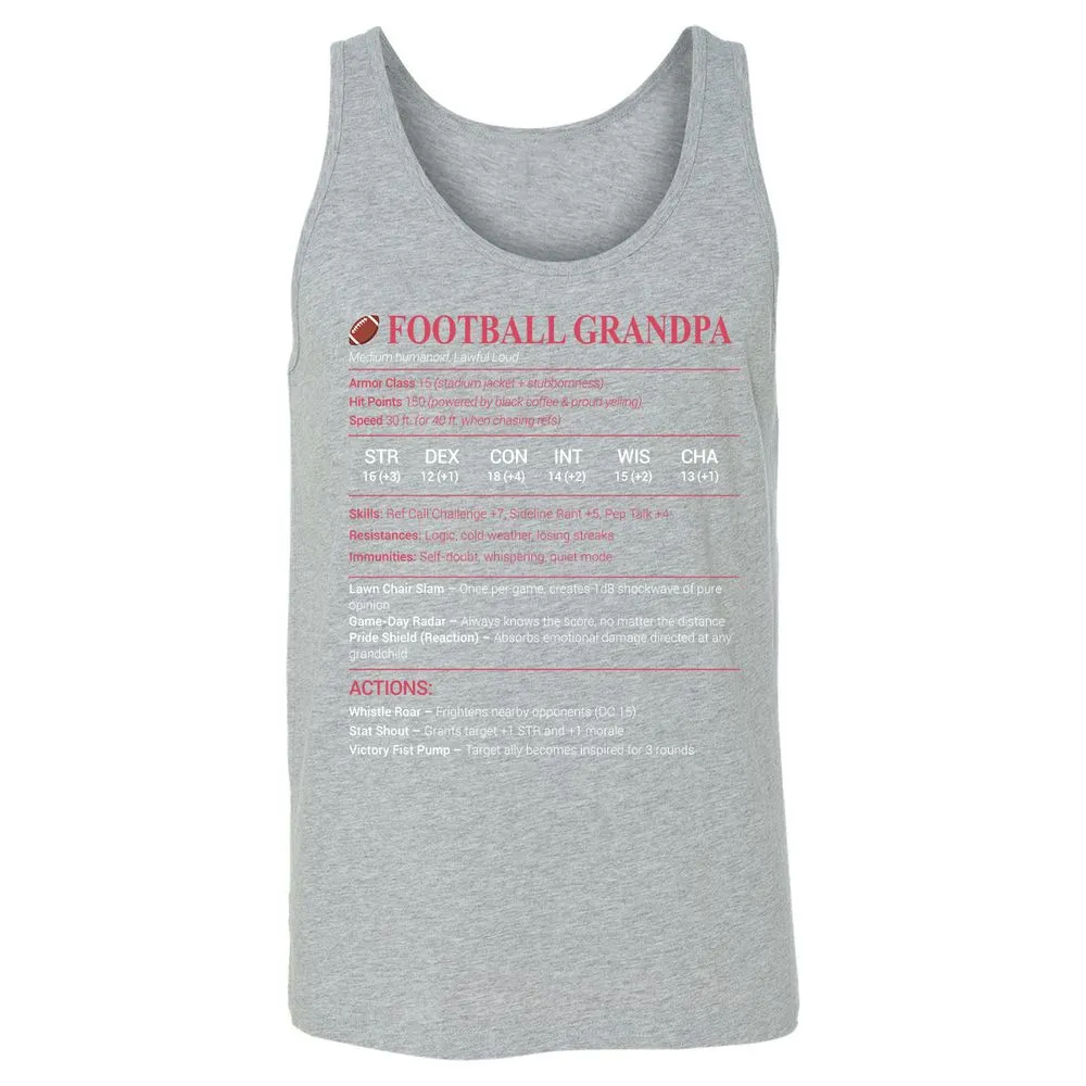 Football Grandpa Unisex Jersey Tank - Athletic Heather - 4