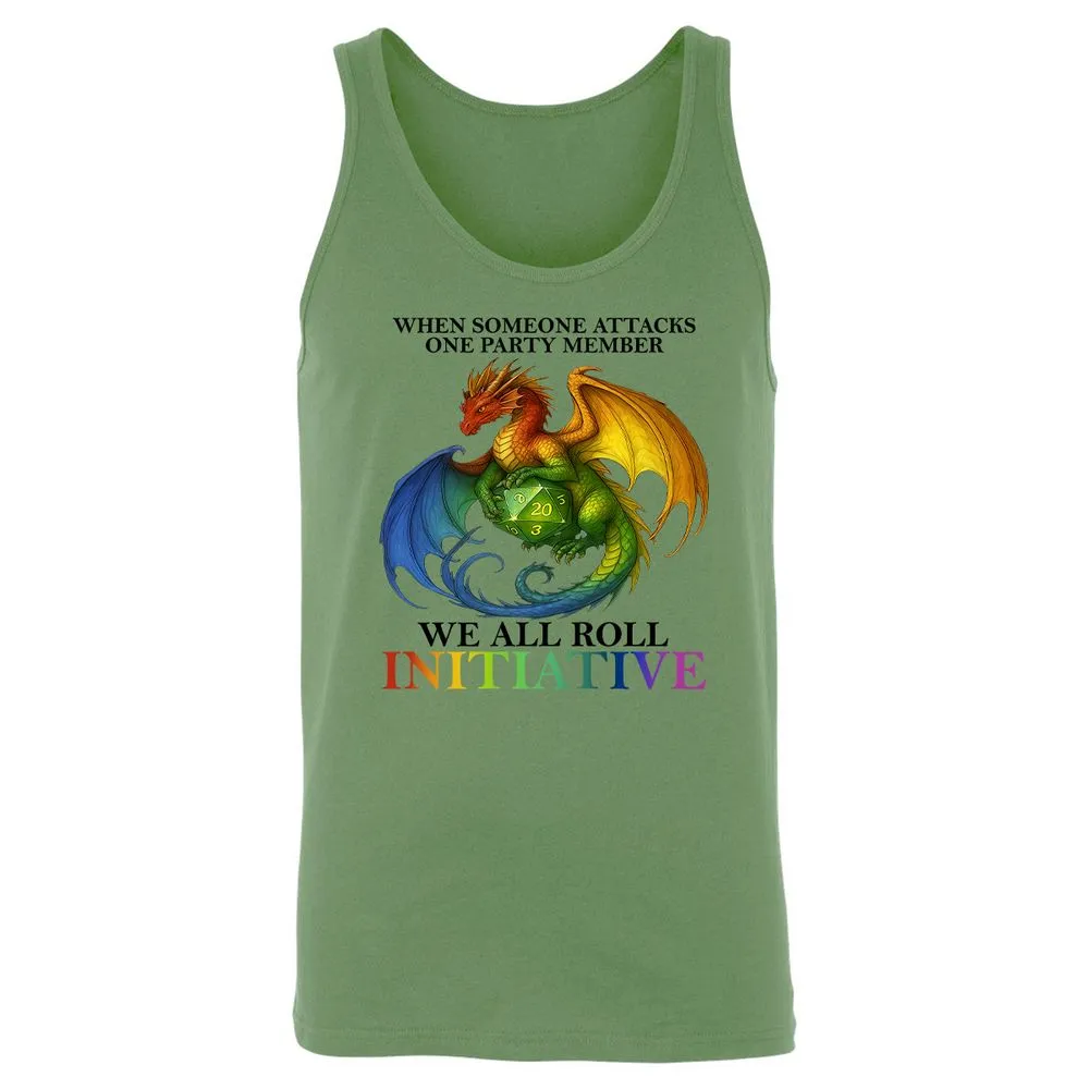Dragon We All Roll For Initiative Unisex Jersey Tank - Leaf - 10