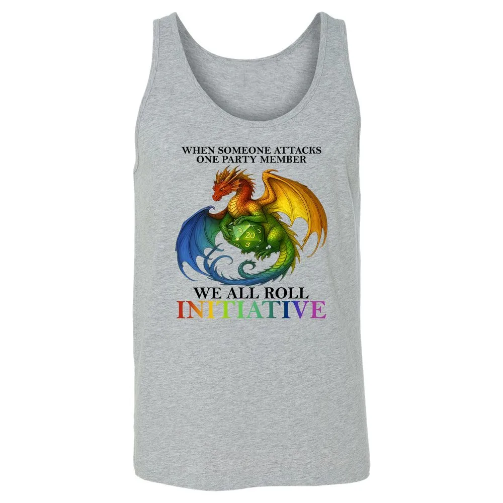 Dragon We All Roll For Initiative Unisex Jersey Tank - Athletic Heather - 4