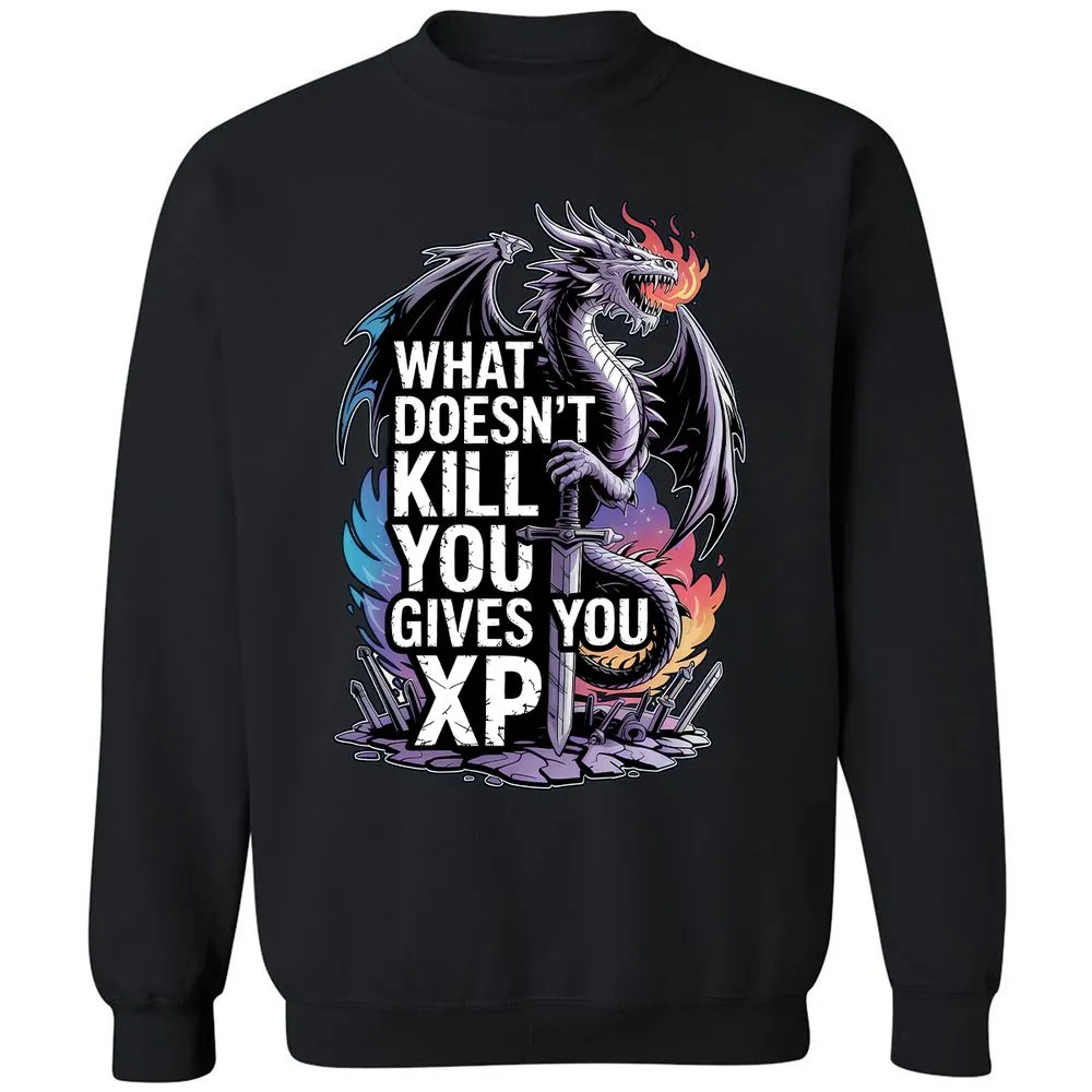 What Doesn't Kill You Dragon Classic Unisex Sweatshirt - Black - 1