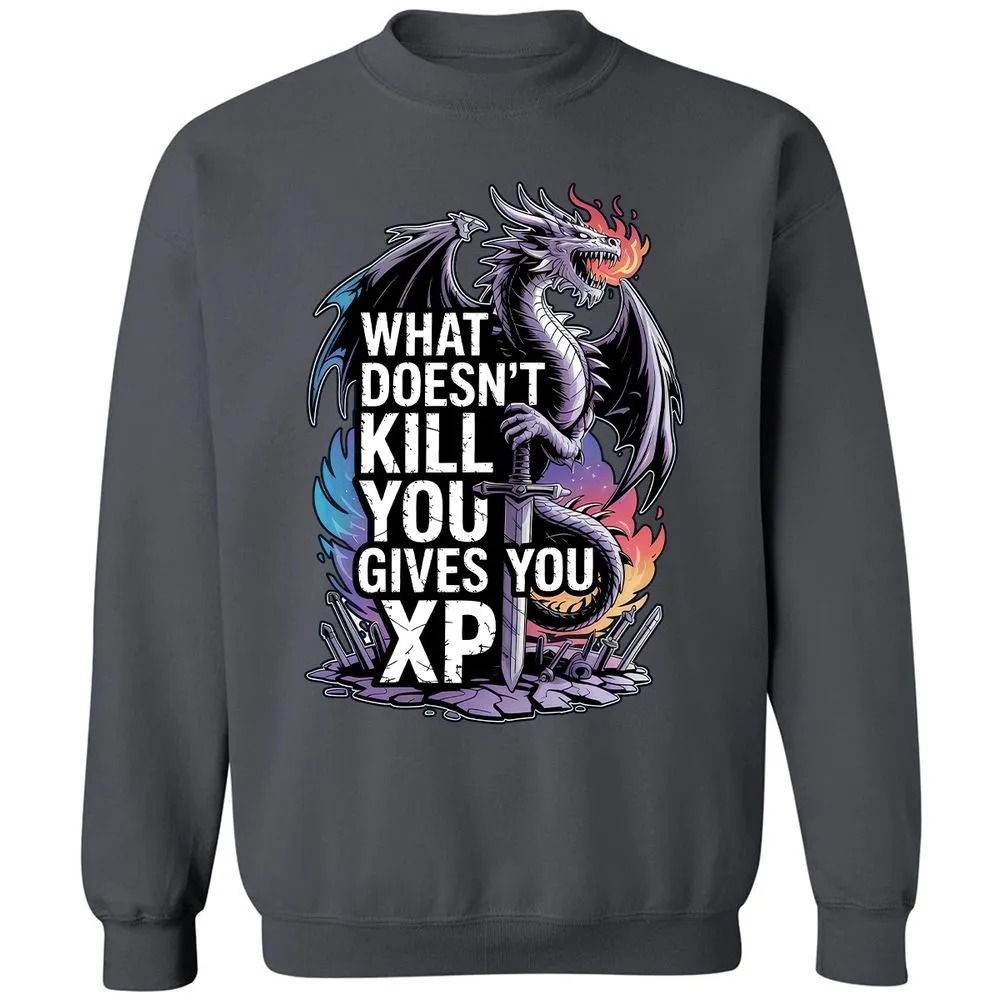 What Doesn't Kill You Dragon Classic Unisex Sweatshirt - Charcoal - 7