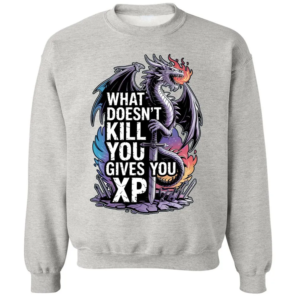 What Doesn't Kill You Dragon Classic Unisex Sweatshirt - Ash - 8