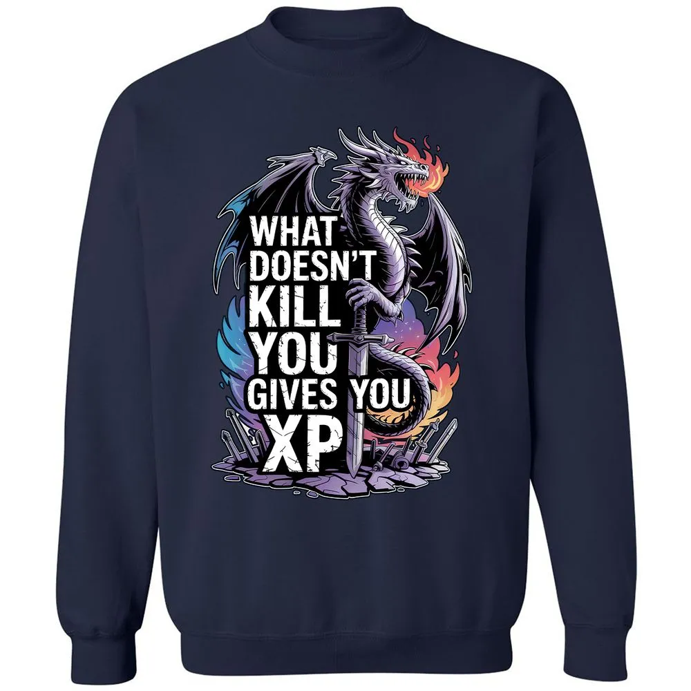 What Doesn't Kill You Dragon Classic Unisex Sweatshirt - Navy - 2