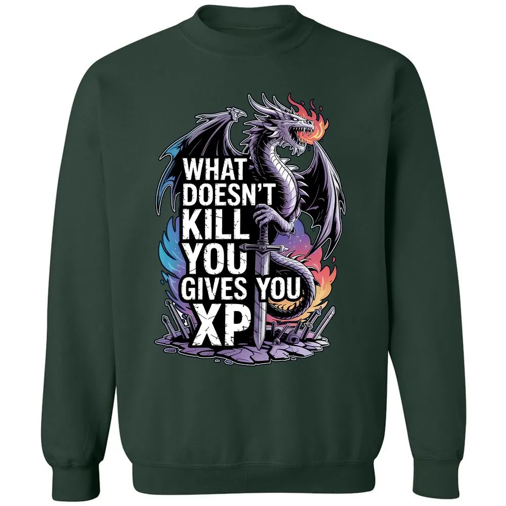 What Doesn't Kill You Dragon Classic Unisex Sweatshirt - Forest Green - 4