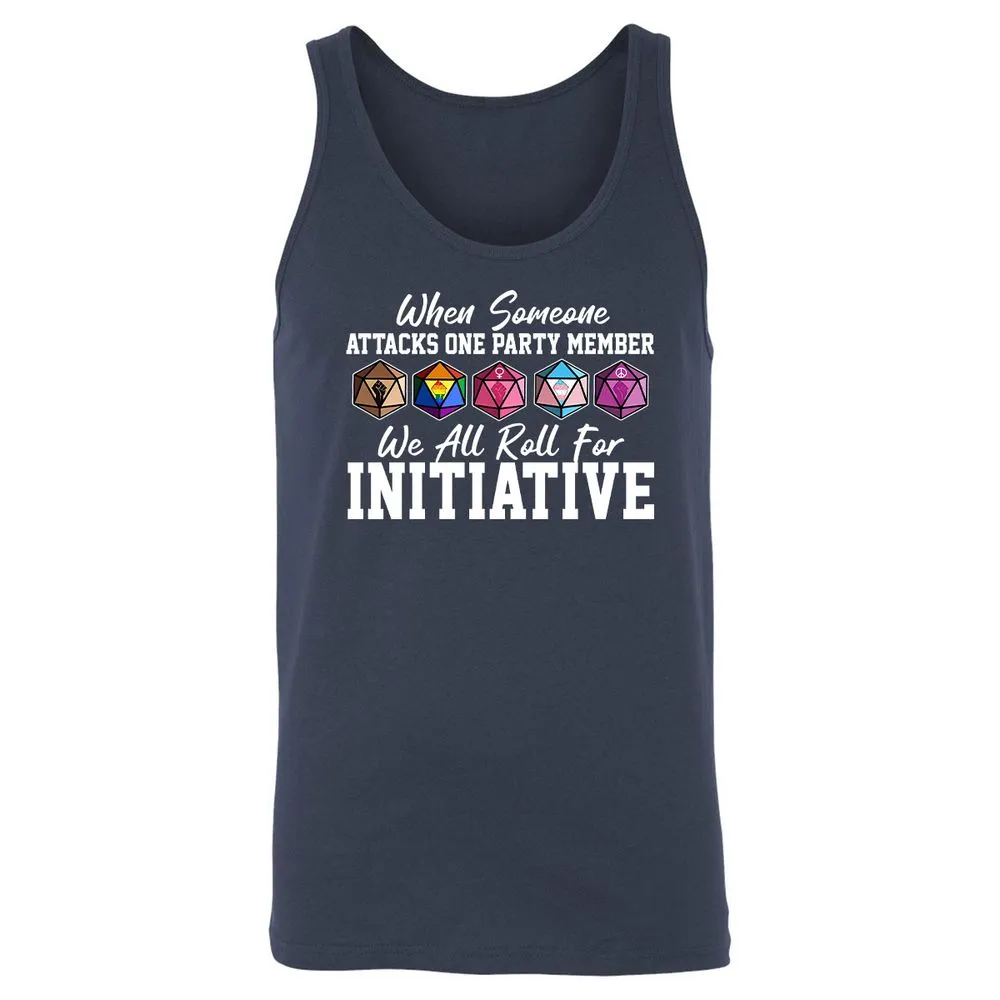 LGBT Roll For Initiative Unisex Jersey Tank - Navy - 2