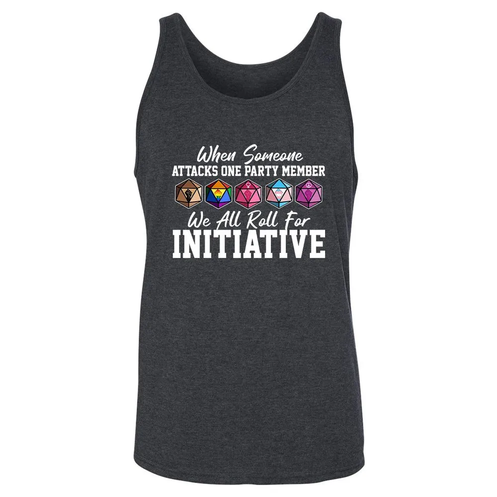 LGBT Roll For Initiative Unisex Jersey Tank - Dark Grey Heather - 6