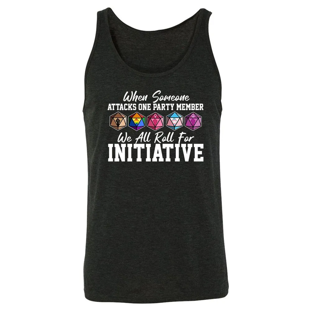 LGBT Roll For Initiative Unisex Jersey Tank - Charcoal Black Triblend - 5