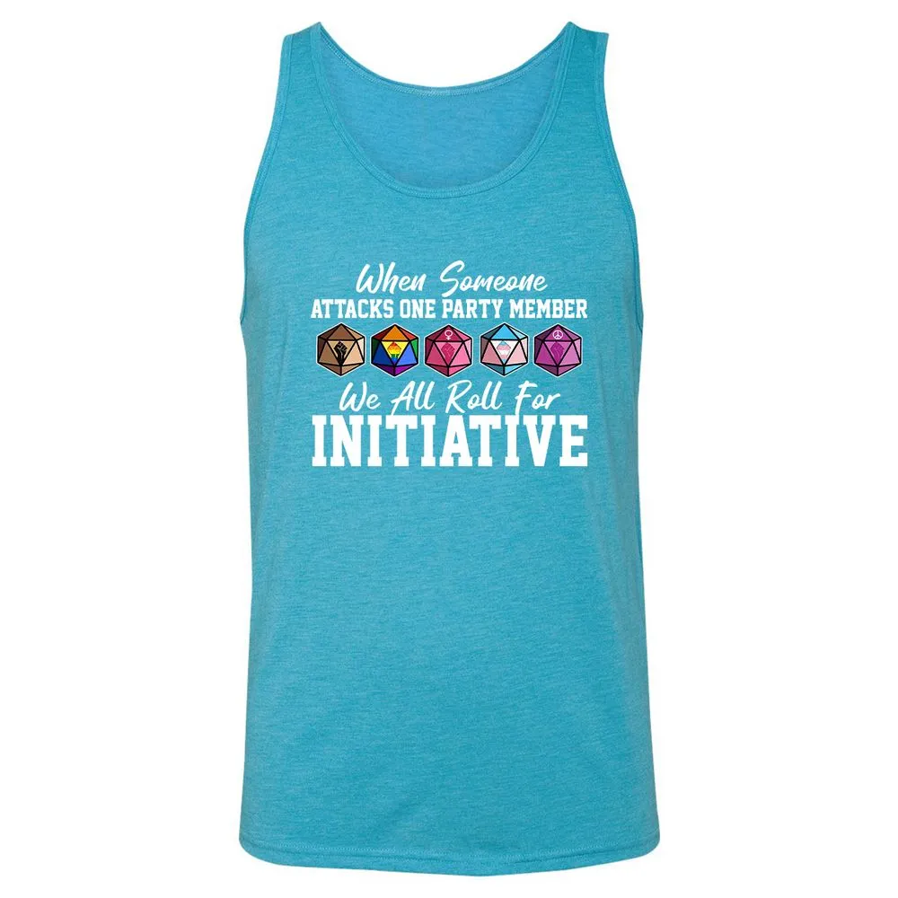 LGBT Roll For Initiative Unisex Jersey Tank - Aqua Triblend - 3