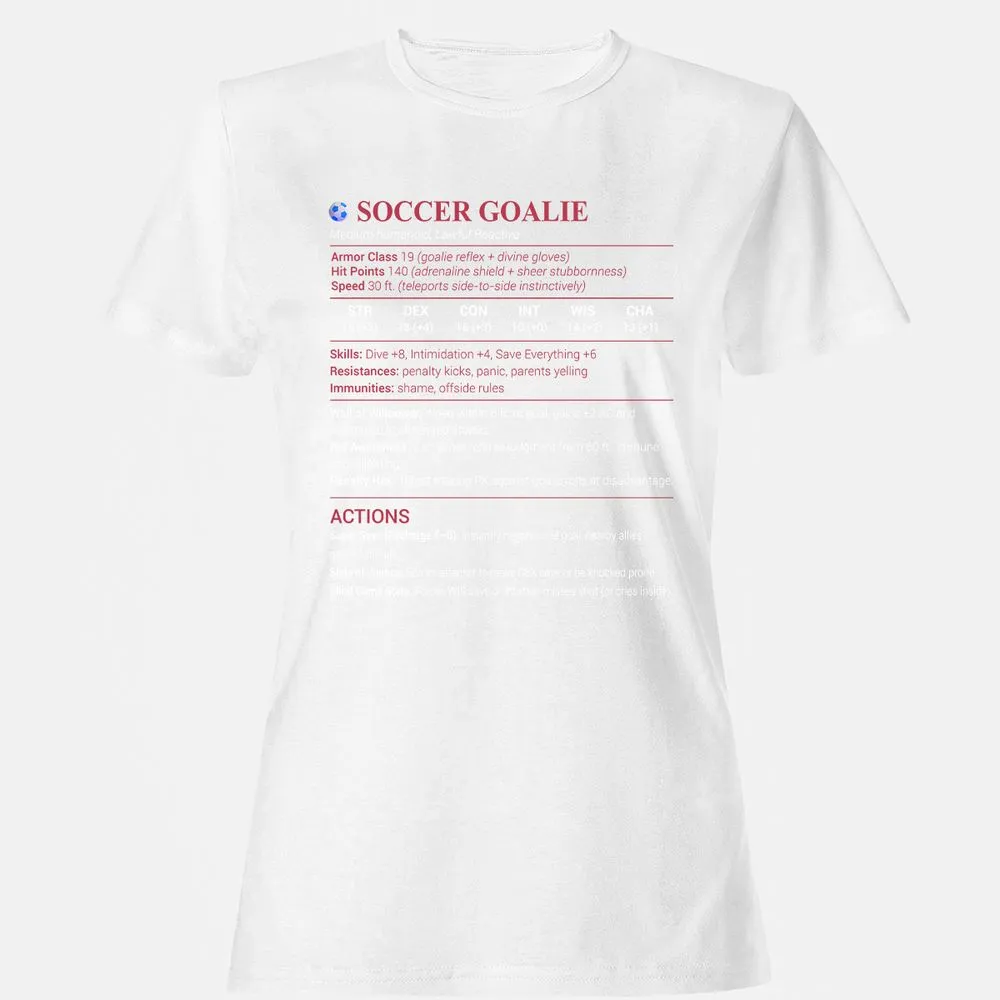 Soccer Goalie Women's T-Shirt - White - 16