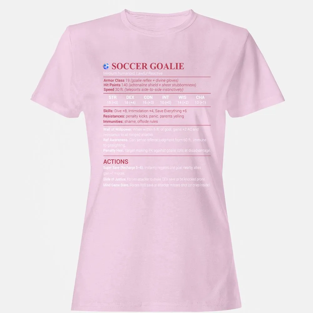 Soccer Goalie Women's T-Shirt - Light Pink - 9