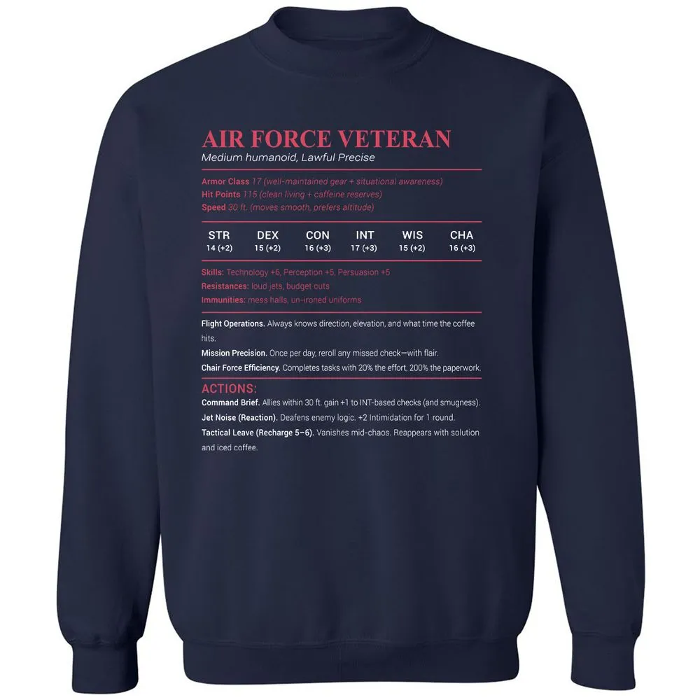 Air Force Veteran Classic Unisex Sweatshirt - Navy - 2