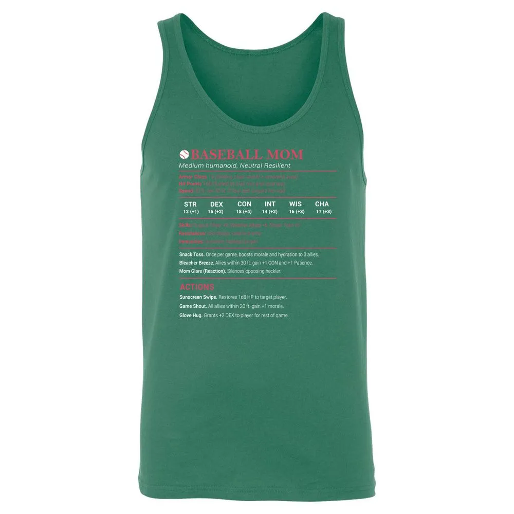 Baseball Mom Unisex Jersey Tank - Kelly - 9