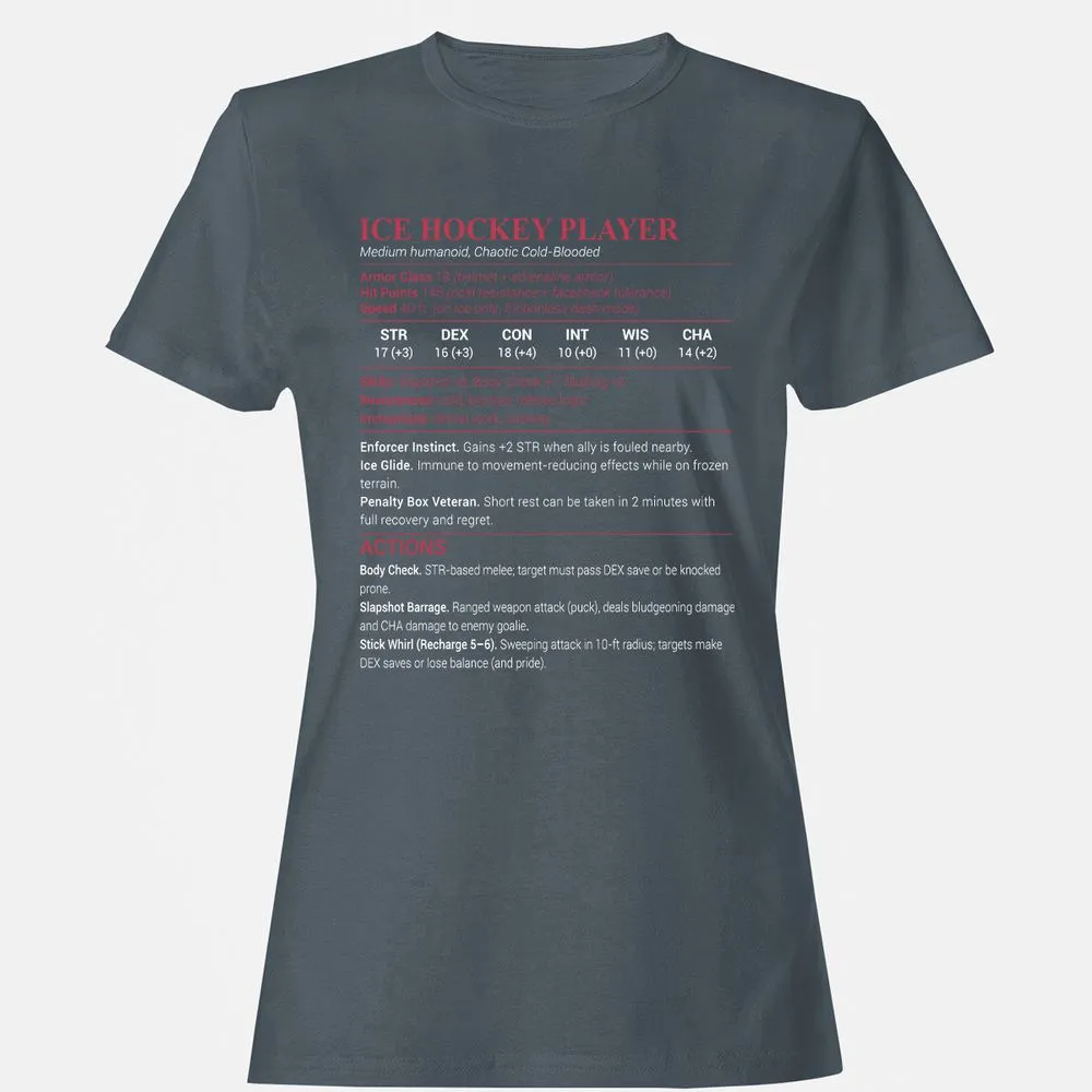 Ice Hockey Player Women's T-Shirt - Charcoal - 3