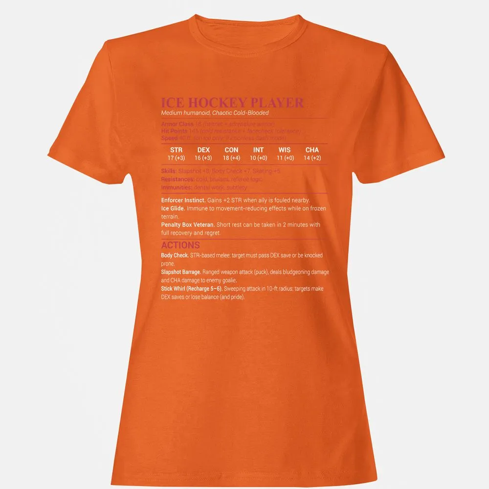 Ice Hockey Player Women's T-Shirt - Orange - 11