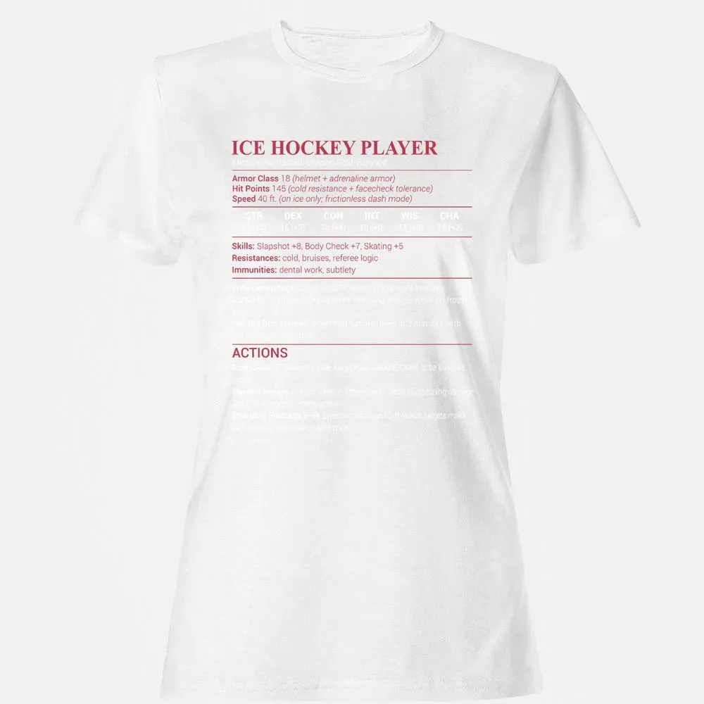 Ice Hockey Player Women's T-Shirt - White - 16