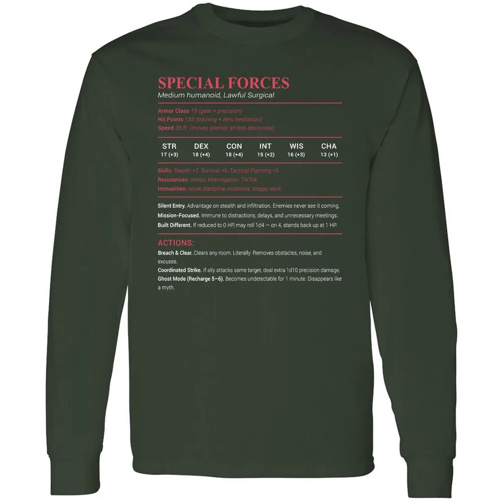 Special Forces Long Sleeve T-Shirt - Forest Green - 4
