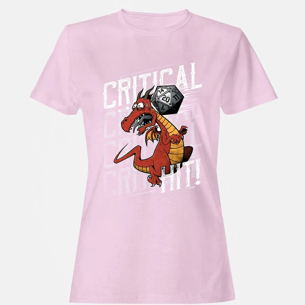 Funny Dragon Critical Hit Women's T-Shirt - Light Pink - 9