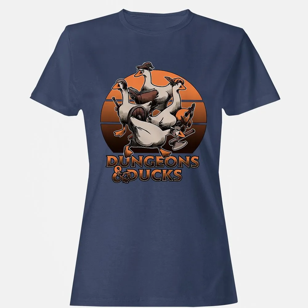 Dungeons And Ducks Women's T-Shirt - Navy - 10