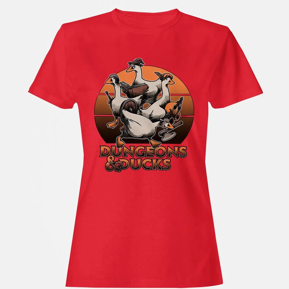Dungeons And Ducks Women's T-Shirt - Red - 13