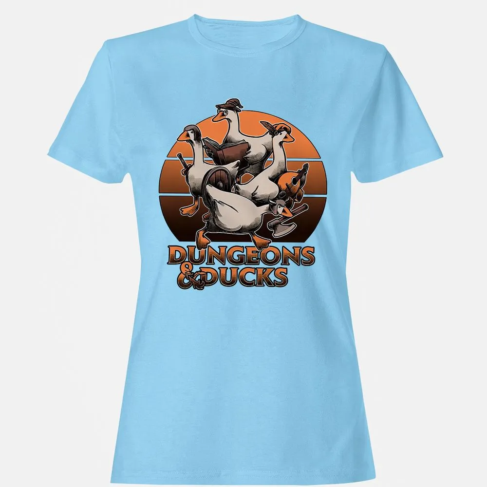 Dungeons And Ducks Women's T-Shirt - Light Blue - 8