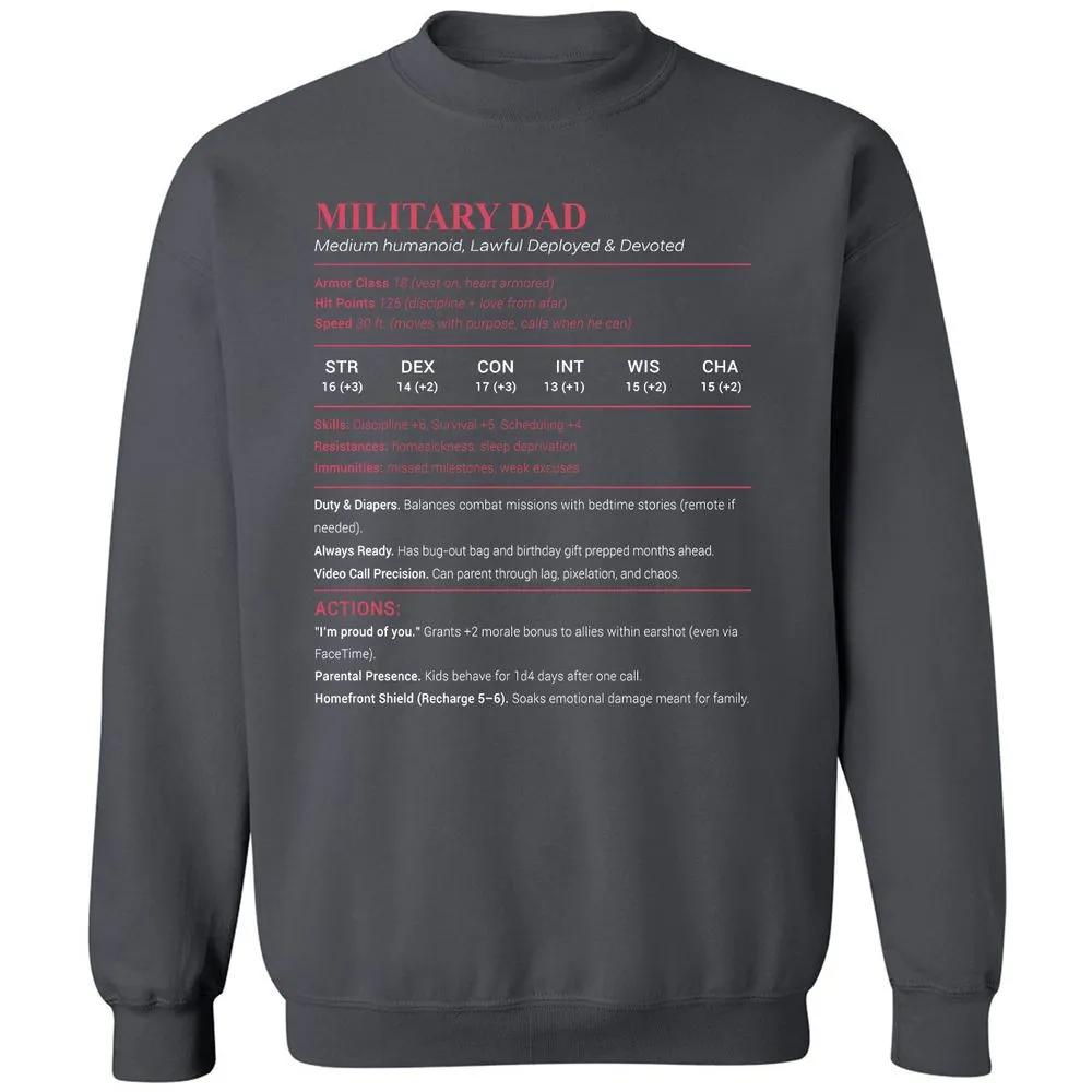 Military Dad Classic Unisex Sweatshirt - Charcoal - 7