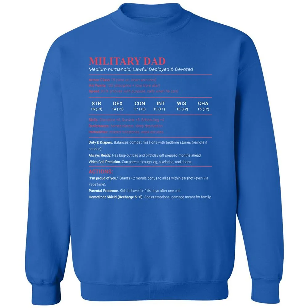 Military Dad Classic Unisex Sweatshirt - Royal - 9
