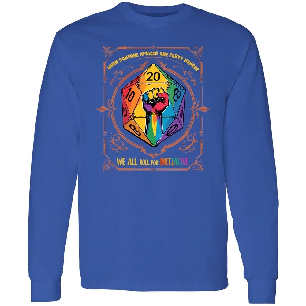 Roll For Initiative Long Sleeve T-Shirt - Royal - 8