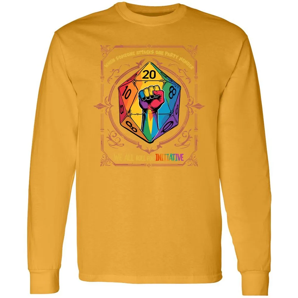 Roll For Initiative Long Sleeve T-Shirt - Gold - 9