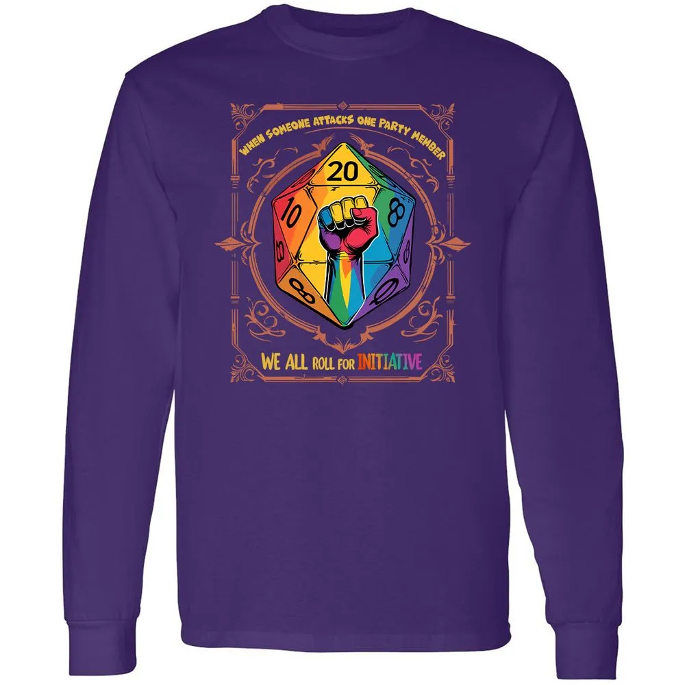 Roll For Initiative Long Sleeve T-Shirt - Purple - 13