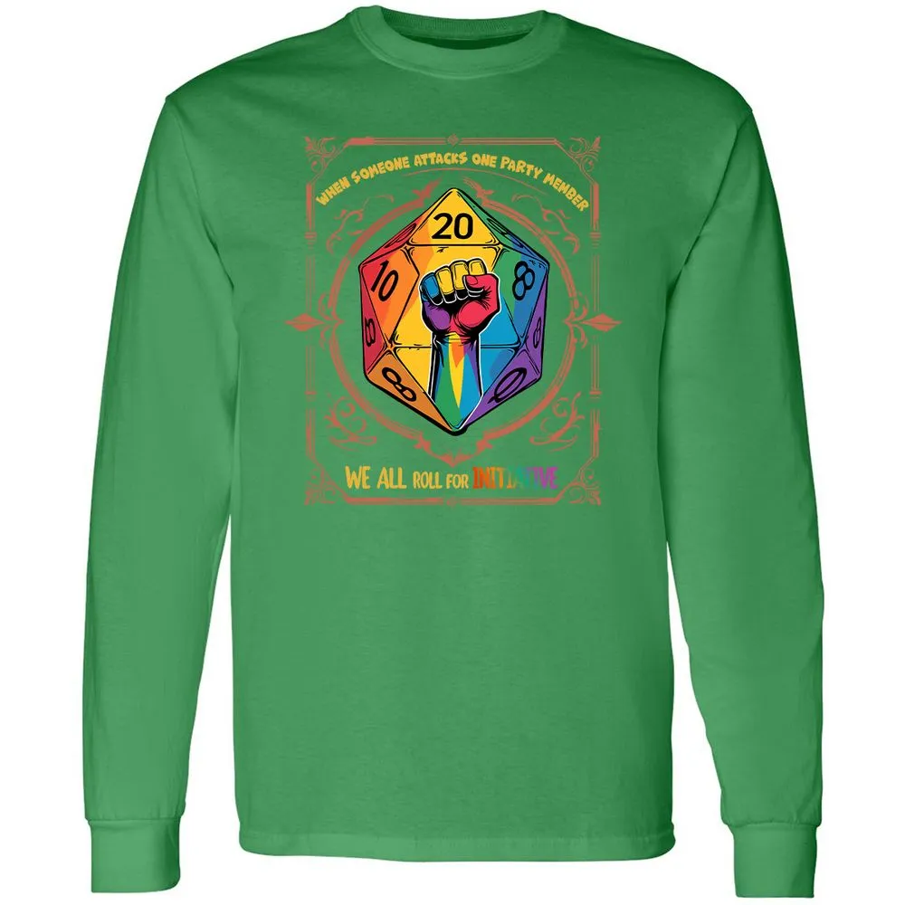 Roll For Initiative Long Sleeve T-Shirt - Irish Green - 10
